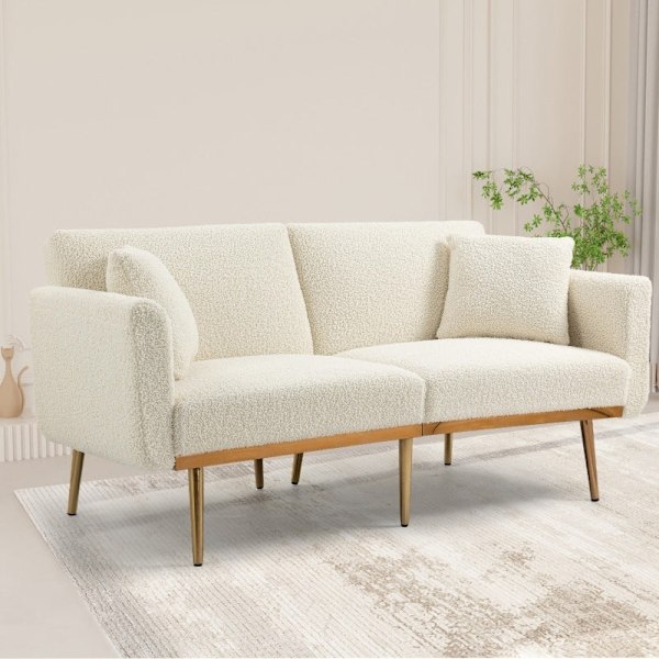 Rootz 3-personers teddystofsofa - sovesofa - sovesofa - enestående komfort - 161,97 cm x 77,97 cm x 79,98 cm