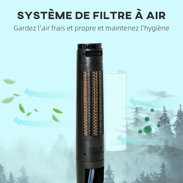 Rootz Column Fan Tower Fan - Air Cooler - 2 -in -1 fläkt - Remote Control, Timer, Swivel - 31,5 cm x 31,5 cm x 107 cm - Håll sval och bekväm
