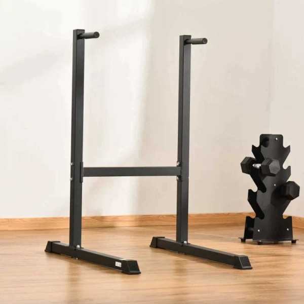 Rootz Dip Station - Dip Stand - Abdominal Trainer - Sort - 104 x 70,5 x 122 cm