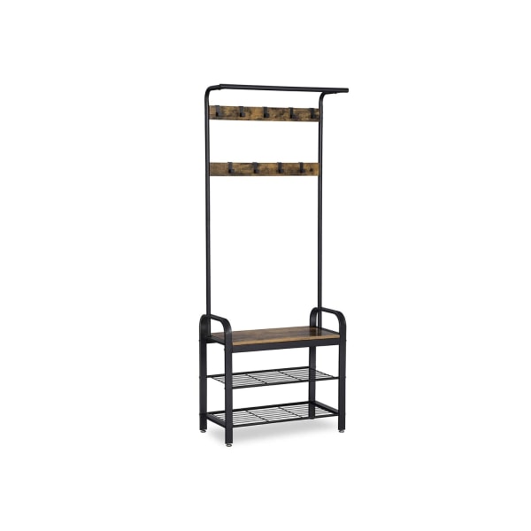 Rootz Vintage garderobe med jerntræk - Knagerække - Tøjstativ - Vintage møbler - Funktionalitet - Holdbarhed - Stilfuldt design - 72 cm x 183 cm x 33,