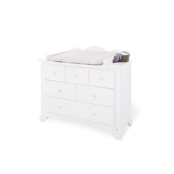 Rootz Pino Wide Changing Unit - Nursery Dresser - Baby Changing Station - Versatile Setup - 127cm x 77cm x 109cm