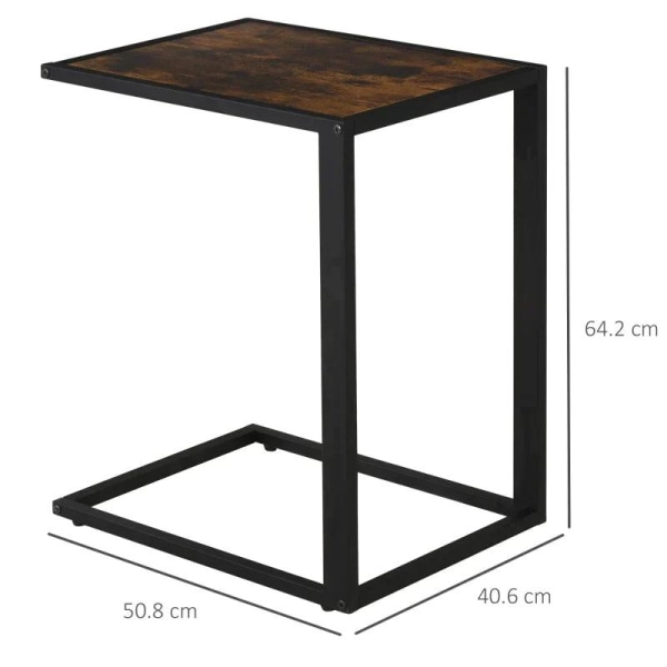 Rootz sidobord - C-format sidobord - Soffbord - Ståbord - Metall Mdf - Rustik brun - 40,6 x 50,8 x 64,2 cm