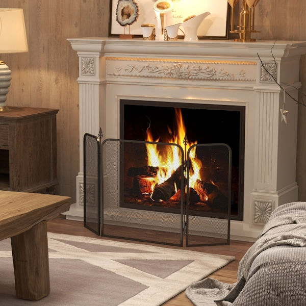 Rootz Fireplace Spark Guard - Brandskärm - Härdskydd - Garanterar säkerhet - 96W x 1,3D x 56H cm
