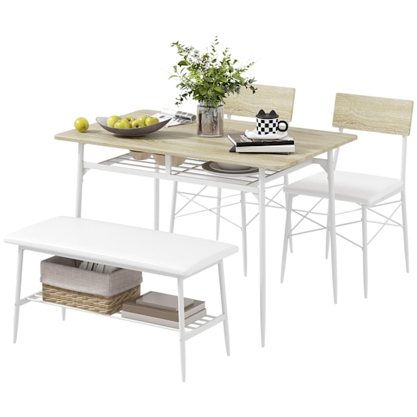 Rootz 4 -stycken matbordsset - Köksbord - Matsalet - vadderad komfort - 110W x 70d x 75 timmar cm bord, 40W x 50d x 80h cm stolar