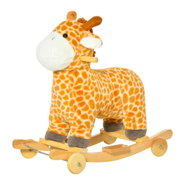 Rootz gunghäst - 2-I-1 gunghäst - gungdjur - gungglidhäst - barnhäst - babygungaleksak - gul - 63 x 38 x 63 cm