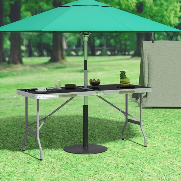 Rootz Bärbart hopfällbart bord - Picknickbord - Utomhusbord - Enkelt att ställa in - Kompakt och transportabelt - Hållbart och stabilt - Järn & MDF -