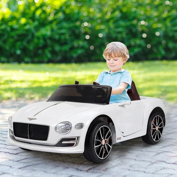 Rootz Lasten sähköauto - Bentley Gt - Kaukosäädin - Valkoinen - 108 X 60 X 43 cm