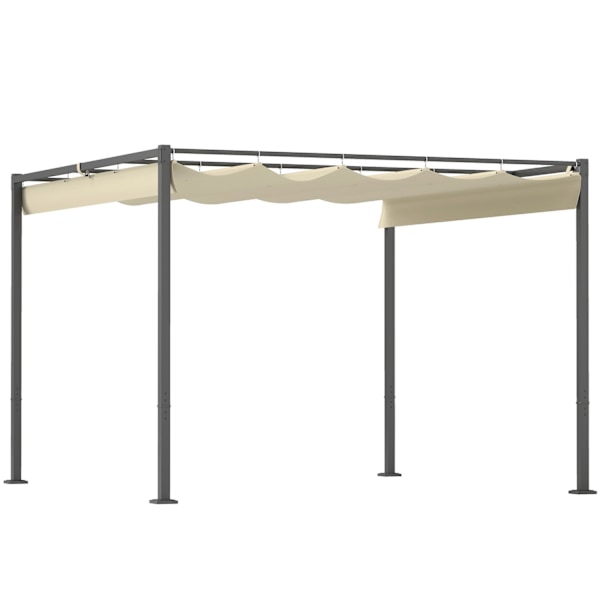 Rootz 3x3m Garden Pergola - Gazebo Canopy - Outdoor Pavilion - UPF30+, stålramme, 298x297x221cm