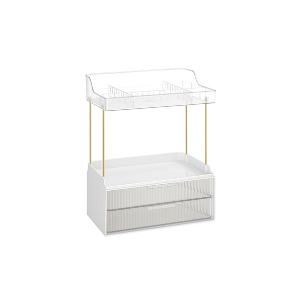 Rootz Makeup Organizer - Kosmetisk förvaring - 4-våningslåda - PET-plast - Stål - 20 cm x 32 cm x 39,1 cm, Transparent
