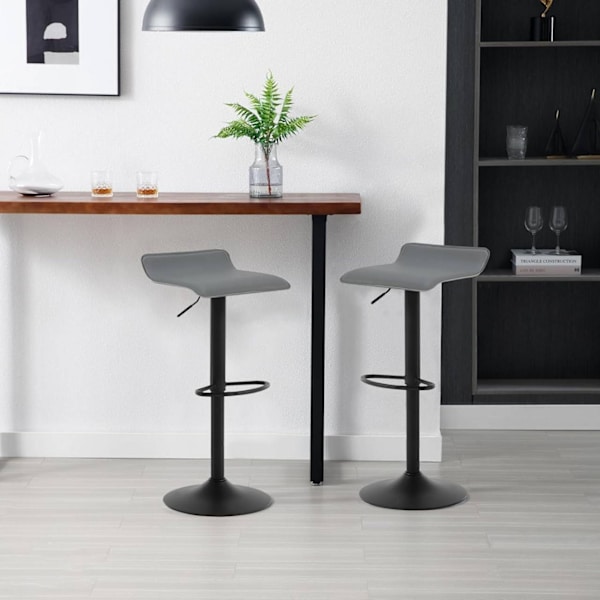 Rootz Barpall - Kökspall - Bänkpall - Ergonomisk sittplats - Stomme i konstläder/metall - Justerbar höjd - 38,5 cm x 39 cm