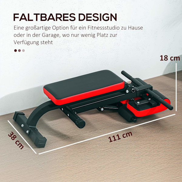 Rootz Multifunktionell justerbar viktbänk - Fitness Bench - Curl Station - Foldbar rymdsparare - 103 cm x 65 cm x 67-98 cm