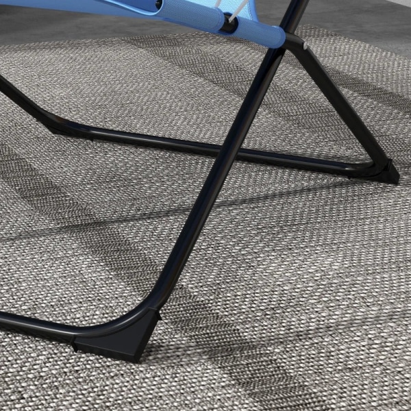 Rootz Trädgårdsstolar - Fällstol - 4 nivåer - Justerbar Andas - Metallram - Stål - Polyester - Skum - Svart-Blå - 69L x 91W x 96H cm