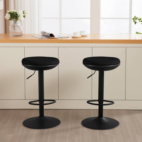 Rootz Swivel Bar Pall Set - Bänkpall - Kökspall - Andas elastiskt tyg - Höjdjusterbar - 41cm x (64-85)cm x 41cm