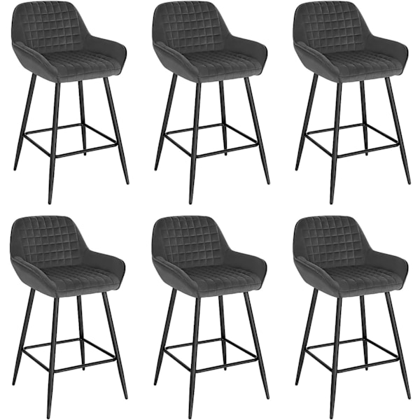 Rootz Barpall - Bänkpall - Barnstol - Bekväm & Ergonomisk - Stabil & hållbar - Modern Klassisk Design - Sammet & Metall - 64 cm Sitthöjd - 32,5 cm x 3