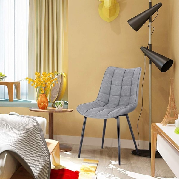 Rootz Set med 2 matstolar - Köksstolar - Sittplatser i konstläder - Bekväm och hållbar - Mångsidig och golvsäker - 46 cm x 40,5 cm x 85,5 cm