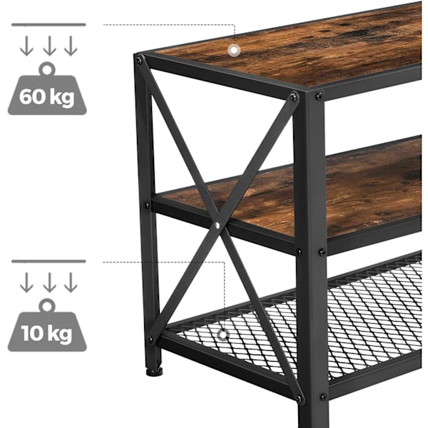 Rootz Tv-møbler - Tv-møbler - Tv-skab Industrielt - Sofabord - Brun/Sort - 160 x 39,2 x 50 cm (LxBxH)