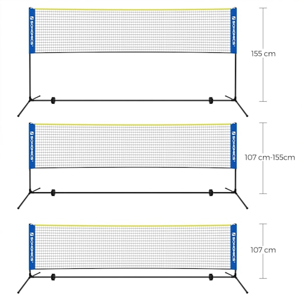 Rootz Badminton Bar Set - Utomhusspelset - Portabelt sportset - Stålstänger - PE Mesh - Oxford-tyg - Justerbar höjd - Lättvikt - Enkel montering - 400
