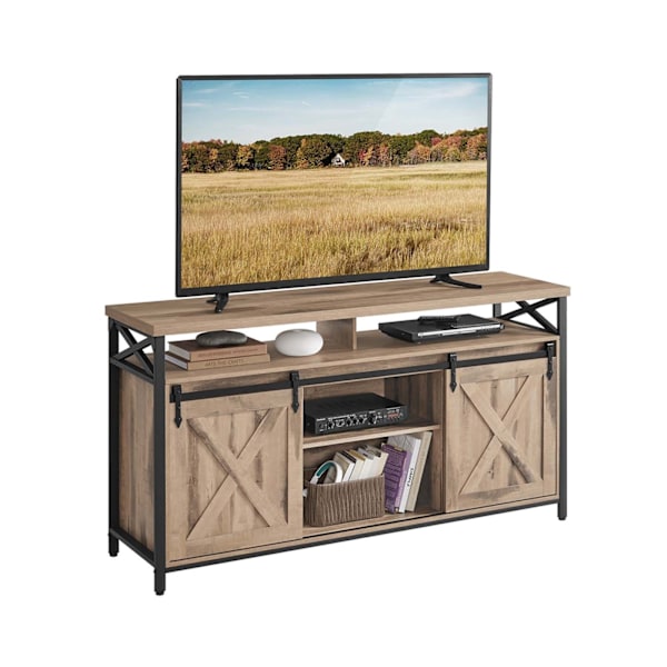 Rootz TV -kaappi - Stand - Media Console - Sturdy Steel - 40 x 147 x 76 cm - enintään 65 "televisiot - ruskea musta