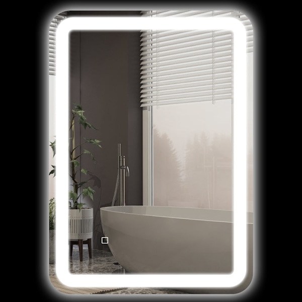 Rootz badrumsspegel - LED sminkspegel - Touch Switch - Justerbar belysning - Anti-dimma - Minnesfunktion - Väggmonterad - 50cm x 4cm x 70cm