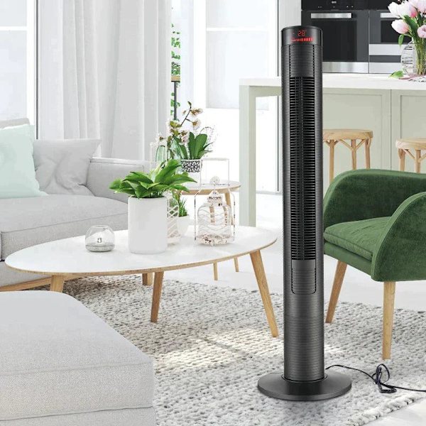 Rootz Tower tuuletin - Pylvästuuletin - Kaukosäädin - Ajastintoiminto - Neljä tilaa - ABS - Musta
