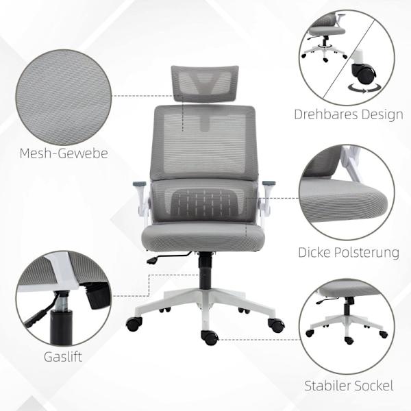 Rootz Vinsetto kontorsstol - Skrivbordsstol - Ergonomisk stol - Ultimat komfort - Justerbar höjd - Svankstöd - 58cm x 61cm x 102-119cm