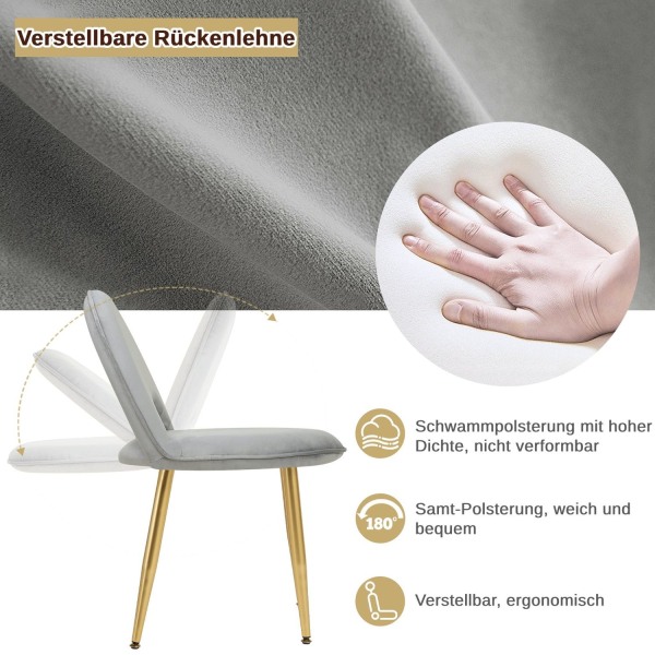 Rootz justerbart sminkebord med LED-spejl og fløjlsskammel - Vaskebord - Makeupbord - Justerbar belysning, rigelig opbevaring, ergonomisk design - 100