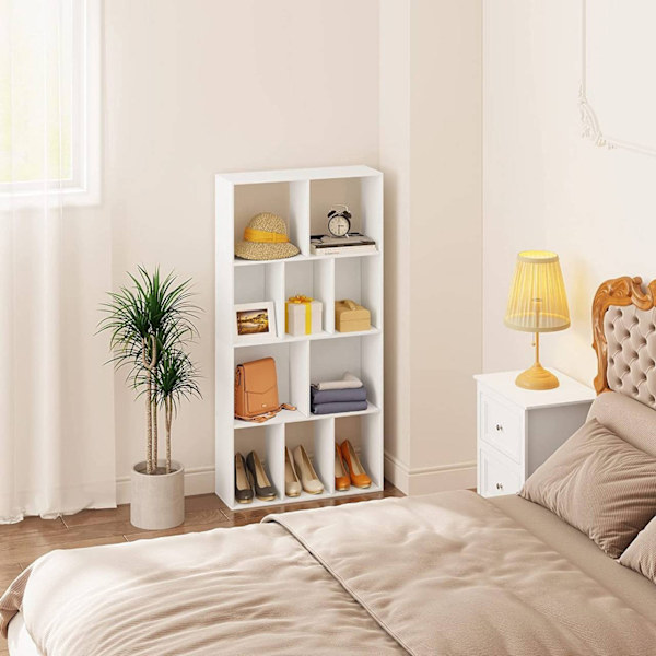 Rootz Modern Valkoinen kirjahylly - Säilytyshylly - Näyttöyksikkö - Tilaa säästävä muotoilu - Kestävä ja tukeva - Helppo puhdistaa - 60cm x 120cm x 20