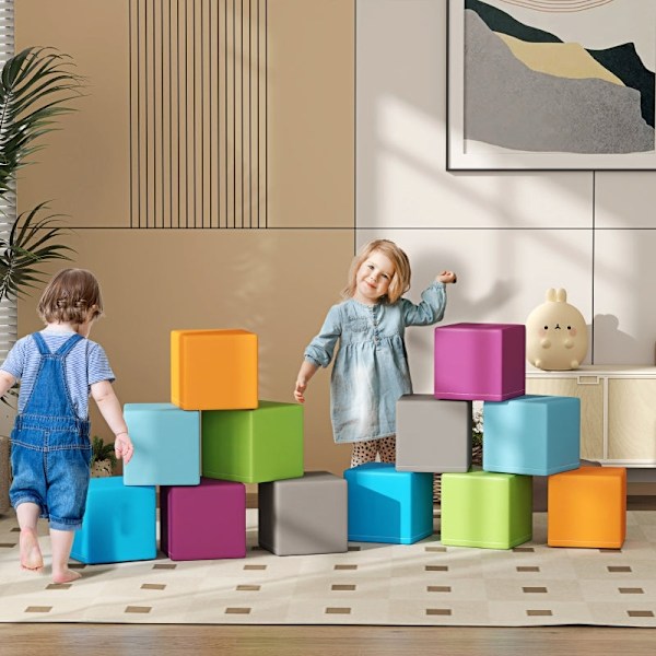 Rootz Soft Building Block Set - Skumblock - Pedagogisk leksak - Balans & koordinationsutveckling - 20cm x 20cm x 20cm
