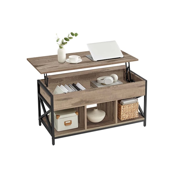 Rootz Sofabord - Centertabel - Stue Bord - Justerbar højde - 50 x 100 x (46,5-62) cm - Brun sort