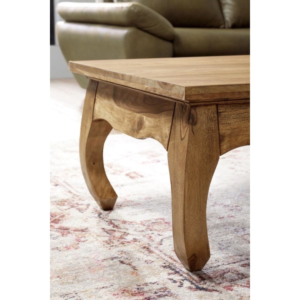 Rootz sofabord massivt træ akacie 110 cm bredt stuebord design naturprodukt landhusstil sidebord