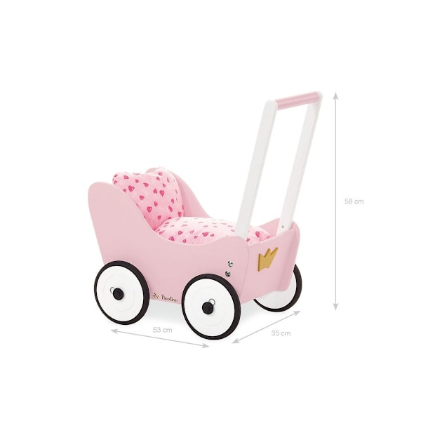 Rootz-nukkevaunut Prinzessin Lea - Lelurattaat - Baby Buggy - Säädettävä kahva - 55cm x 35cm x 58cm