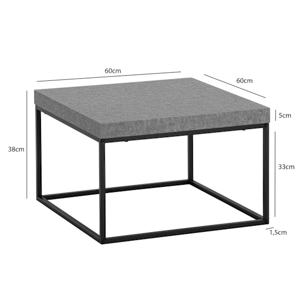 Rootz Modern soffbord - Samtida bord - Minimalistisk tabell - Spacebesparing Design - 60 cm x 60 cm x 38 cm