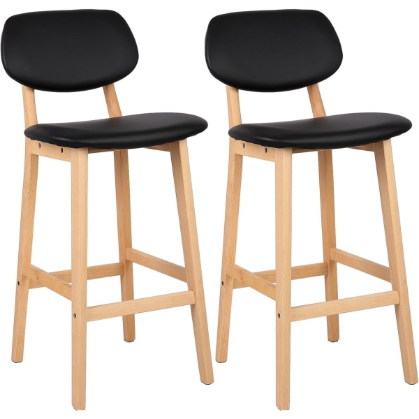 Rootz barstolar i skandinavisk stil - Bänkstolar - Moderna barstolar - Ergonomisk design - Hållbar & enkelt underhåll - Massivt trä och konstläder - 9