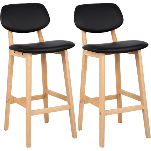 Rootz barstole i skandinavisk stil - Bordskamler - Moderne barstole - Ergonomisk design - Holdbar og nem vedligeholdelse - Massivt træ og imiteret læd