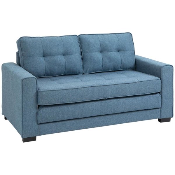 Rootz Sovesofa - Foldesofa - 2-personers stofsofa - Sofa - Med sovefunktion - Sofasæt - Blå -147,5 x 75 x 85 cm