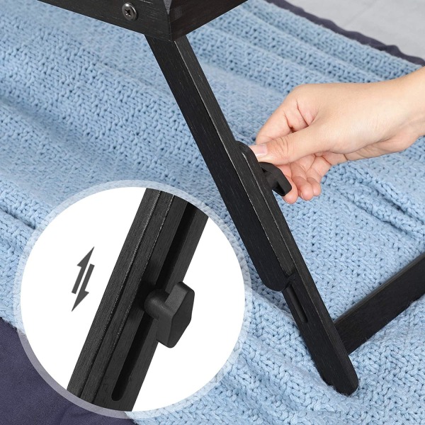 Rootz Laptop Stand - Laptop Holder - Til seng og sofa - Morgenmadsbord - Højdejusterbar - 15,6 tommer - Brun - Sort - Industriel
