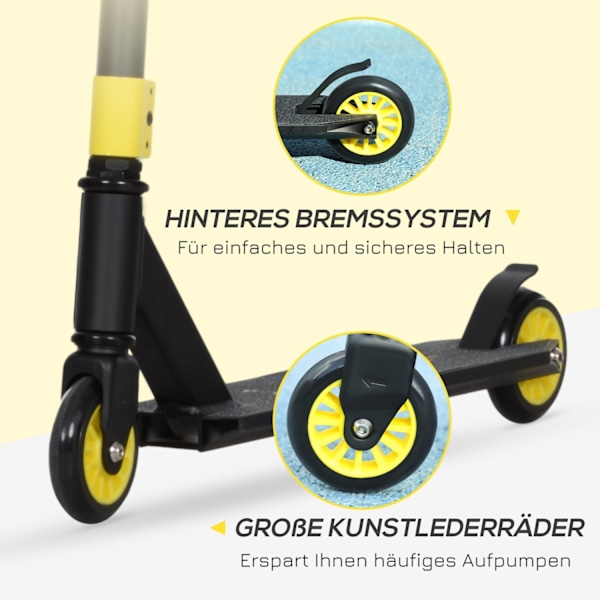 Rootz Pro Stunt Scooter - Kick Scooter - Freestyle Tricks - Aluminium Frame - 68x47.2x86cm - Lätt och säker halkdäck
