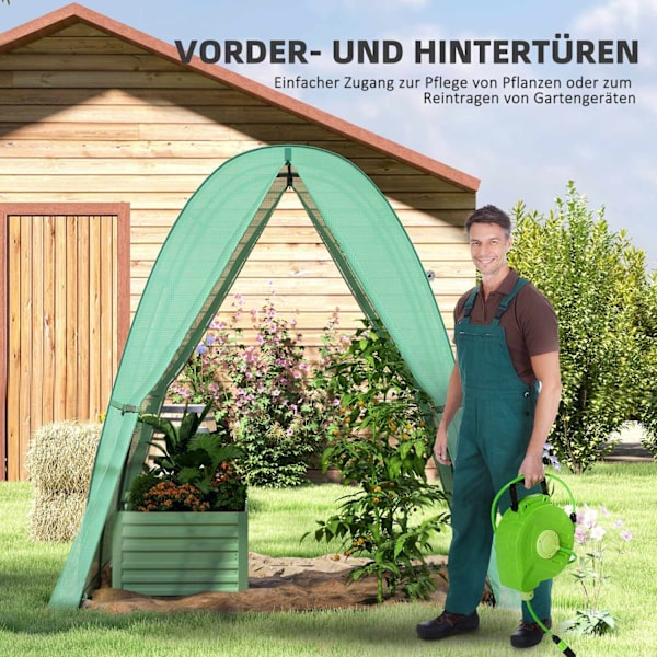 Rootz välvt växthus - folie tomathus - bärbart växtskydd - stabilitet och optimal ventilation - 1,8 x 1,8 x 2 m