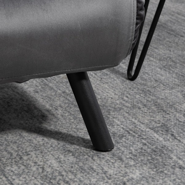 Rootz 2-sits sammetsbäddsoffa - bäddsoffa - bäddsoffa - justerbart ryggstöd - tjock stoppning - 102 cm x 73 cm x 81 cm (soffa) / 183 cm x 98,5 cm x 26