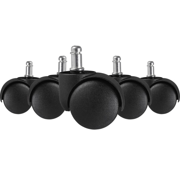 Rootz 5-delade set mattrullar för kontorsstol - Högkvalitativ plast - Svart - 11 mm stiftdiameter - 20 mm stiftlängd - 50 mm rulldiameter - Lämplig fö