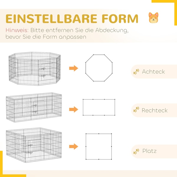 Rootz Puppy Run - Hundhöljet - Pet PlayPen - Vattentät markark - Ø159cm x 76cm - 8 Paneler - Mesh & Tarpaulin Roof