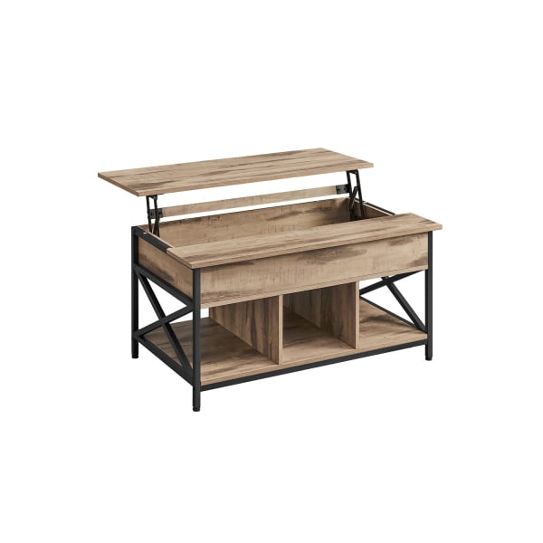 Rootz Sofabordssæt - Sidebord - Stuemøbler - Spånpladestål - 60cm x 100cm x 62cm - Camel Brun-Sort