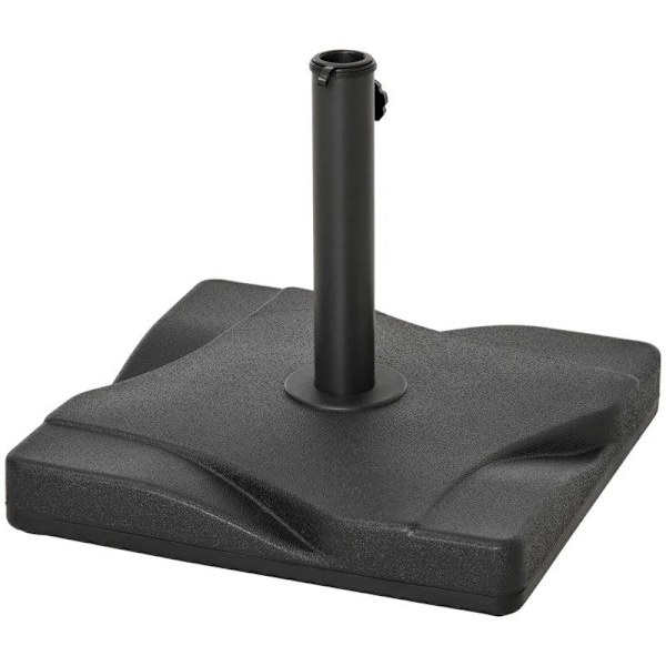Rootz Parasolstativ - Parasolfod - 20 kg Parasolstativ til parasol - Parasolstænger - Parasolstativ til have - Balkon - Cement - Sort - 41,5 x 41,5