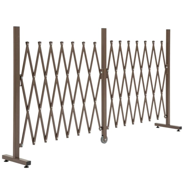 Rootz Scissor Gate - Barriär Scissor - Barriär Utdragbar - Staket - Expanderande spaljéstaket - Mörkbrun - L405 x B31 x H103,5 cm