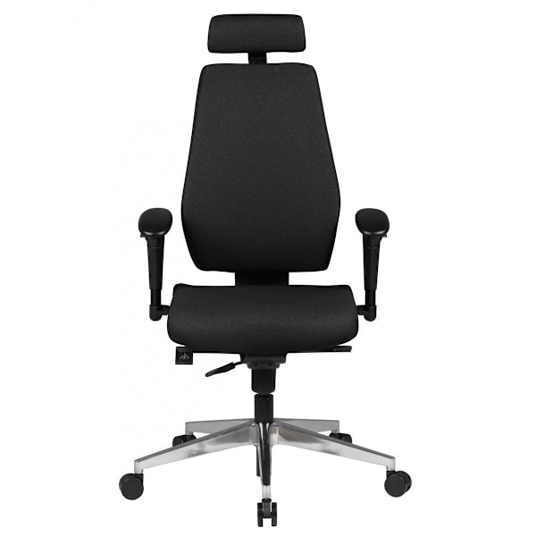 Rootz Chair Skrivebordsstol Stof Sort Executive Chair Modern - Drejestol med synkron mekanisme - Arbejdsstol med nakkestøtte 120kg - Kontorlænestol, h