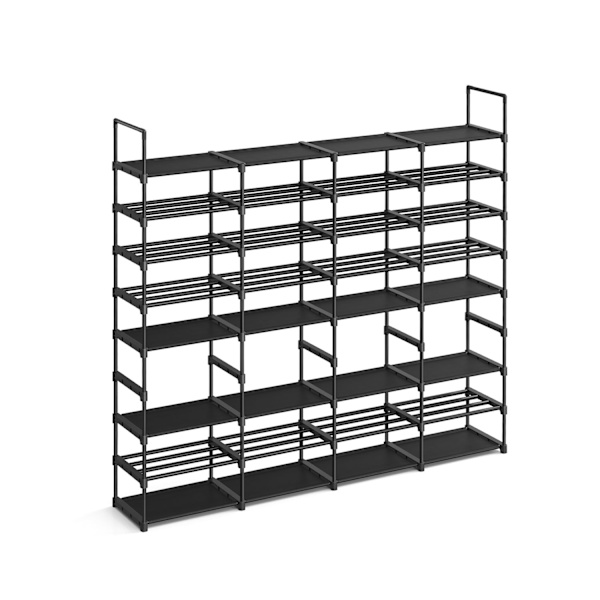 Rootz Skoställ Organizer - Förvaringsställ - Skoställ - Stålram - Hyllor i non-woven tyg - PP plastkontakter - 29,5 cm x 171,1 cm x 157,6 cm - Bläck S