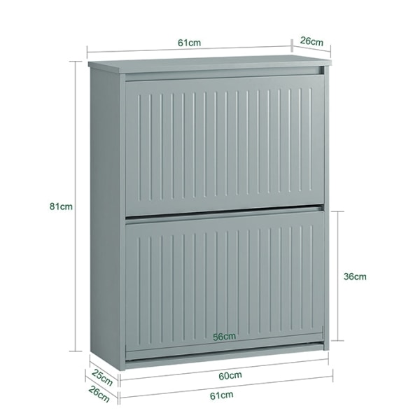 Rootz Justerbart Skoskab - Skovipper - Skostativ - Alsidig opbevaring - Justerbare rum - Nem montering - 61cm x 81cm x 26cm