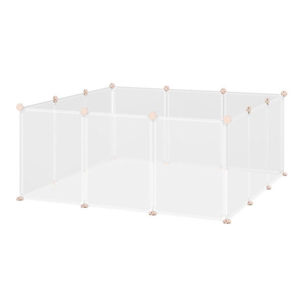 Rootz DIY Pet Playpen - Wit - Metalli, Pp, Hars - 41, 33 cm x 41, 33 cm x 17, 71 cm