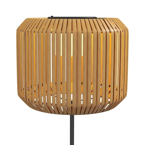 Rootz Trädgårdslampa - Rotting Utomhuslampa - Solar trädgårdslampa - Automatisk tändning - LED - Väderbeständig - Metallram - Svart + Gul - Ø34 x 130c