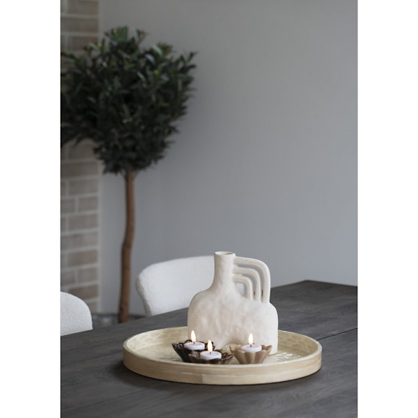 Rootz Bambu -bricka - serveringsfack - Dekorativt bricka - miljövänligt - 40 cm x 40 cm x 3,5 cm beige